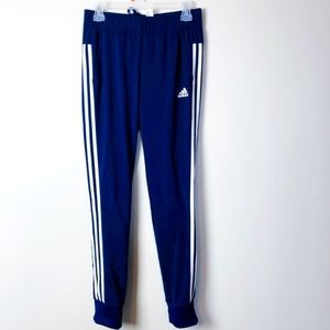 Adidas Logo Striped Navy Joggers Small